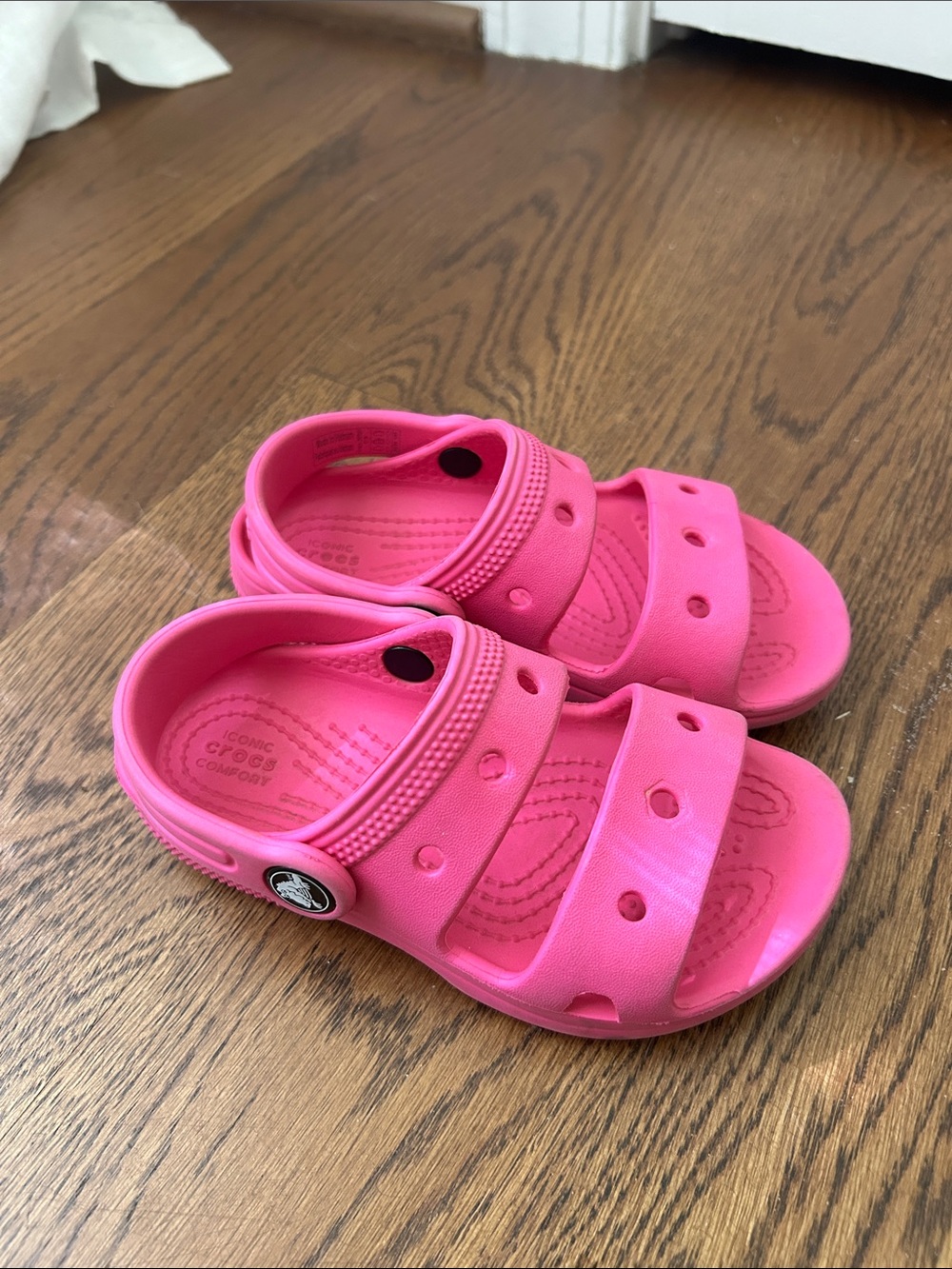 CROCS Kids' Hot Pink Double-Strap Sandals